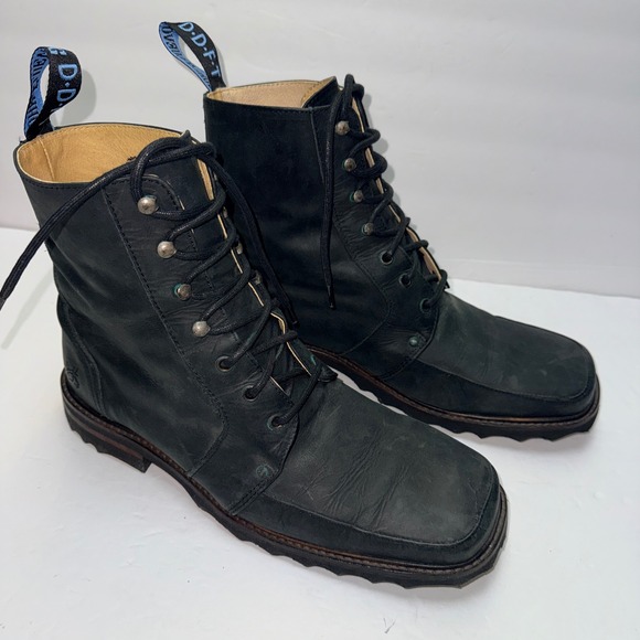 John Fluevog Wilsgaard 760 Turbo Size 11 Men's Black Military Style Combat Boot - Picture 3 of 16
